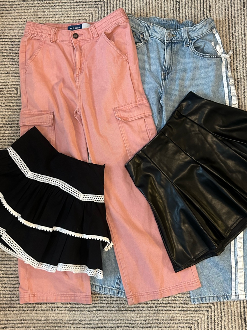 Girls Clothing Lot Size 10 bottoms Skirts, Jeans baggy wide leg Old Navy H&M Bow
